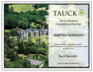 Tauck specialist diploma